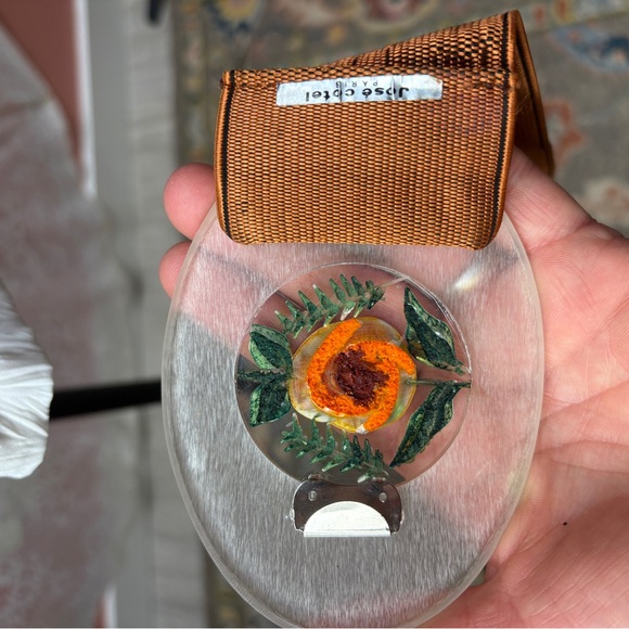 SOLD-Vintage 1970s José Cotel Paris Lucite Floral Belt - Picture 9 of 11